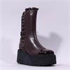 Marco Moreo Vale Frill Toe Cap Boot - Burgundy Leather